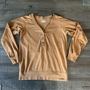 PACT Apparel Women's Camel Airplane Button Tunic